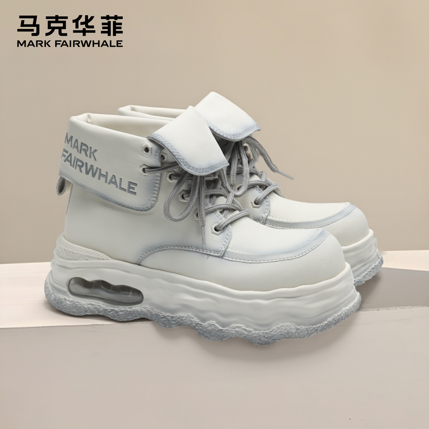 马克华菲潮流高帮鞋增高男士板鞋