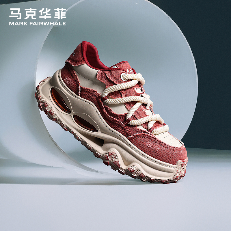 马克华菲秋季男鞋软底透气老爹鞋
