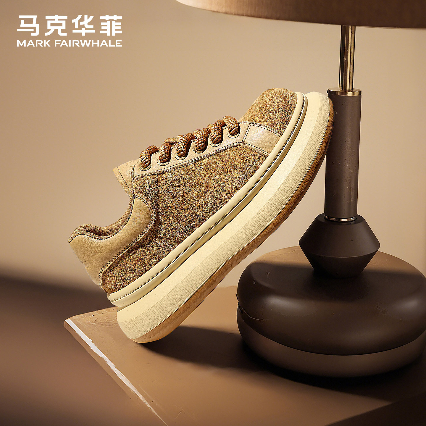马克华菲鞋子男鞋2025新款真皮增高男士休闲鞋软底轻便麦昆鞋板鞋