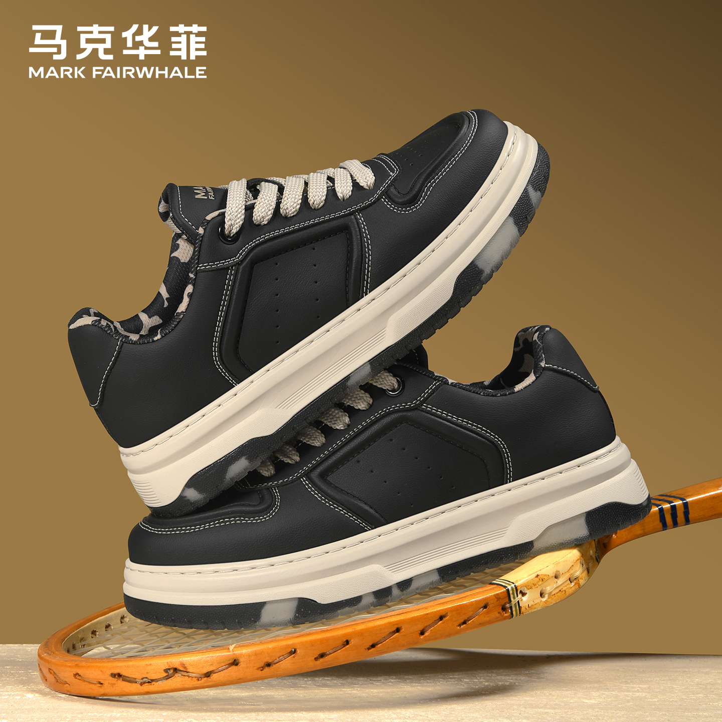 马克华菲男鞋板鞋2025新款休闲鞋