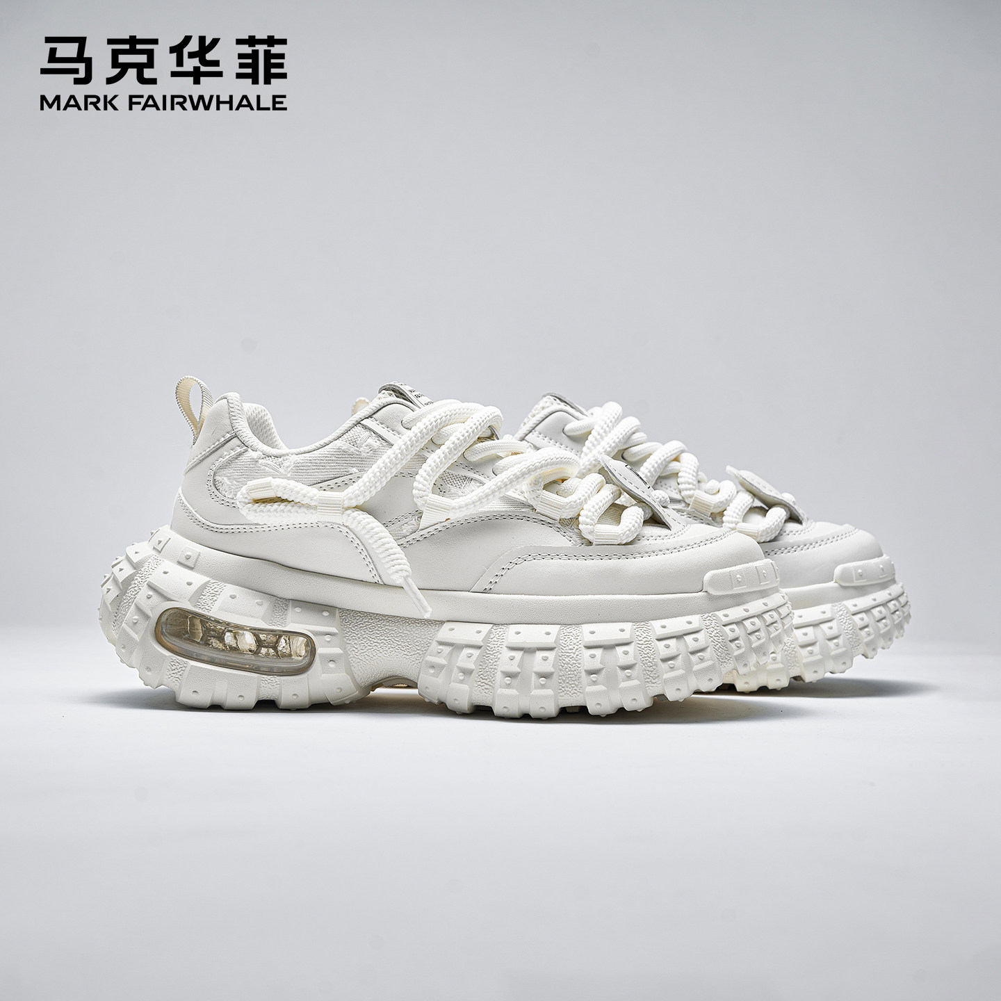 马克华菲白色增高老爹鞋男款潮鞋