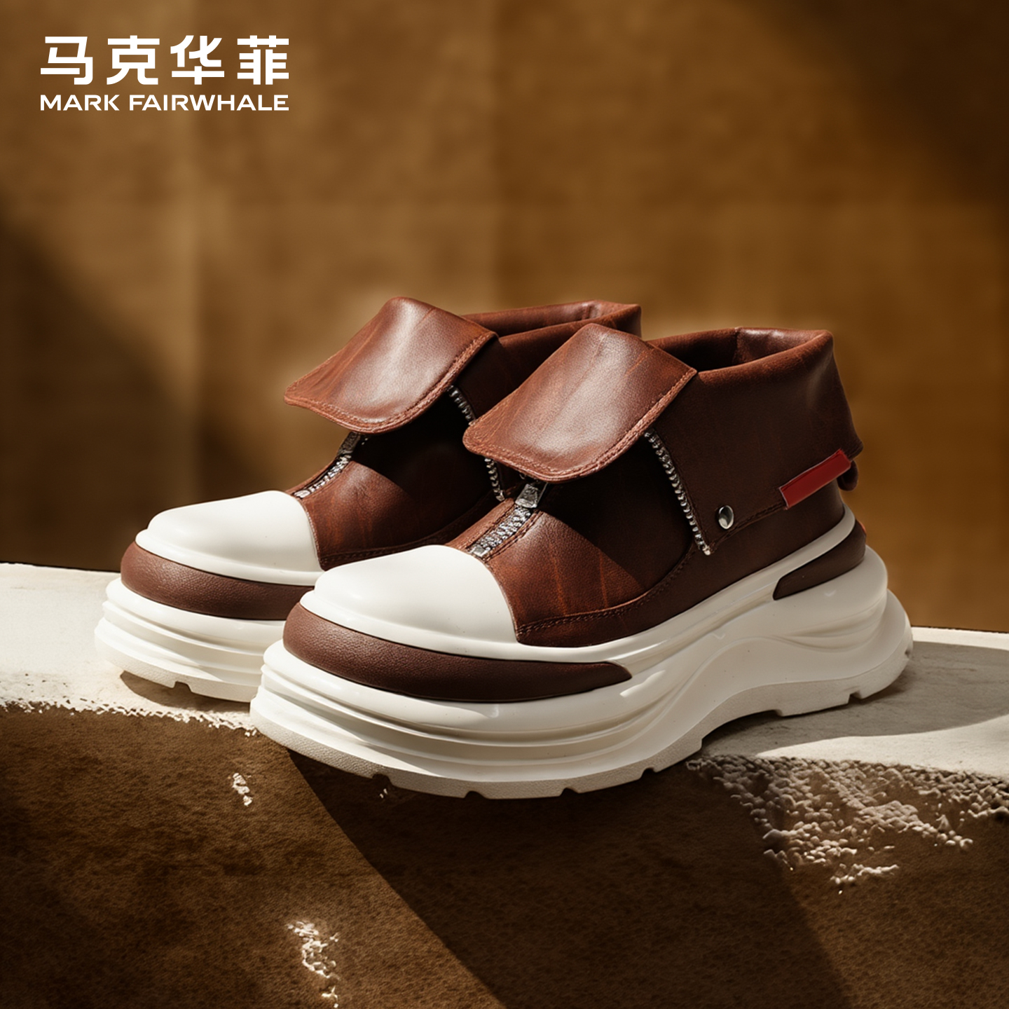 马克华菲高帮鞋男2025新款马丁靴