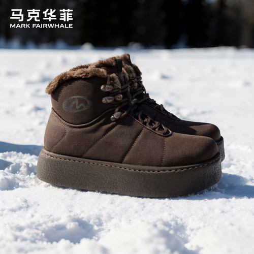 马克华菲加厚保暖雪地靴厚底棉靴