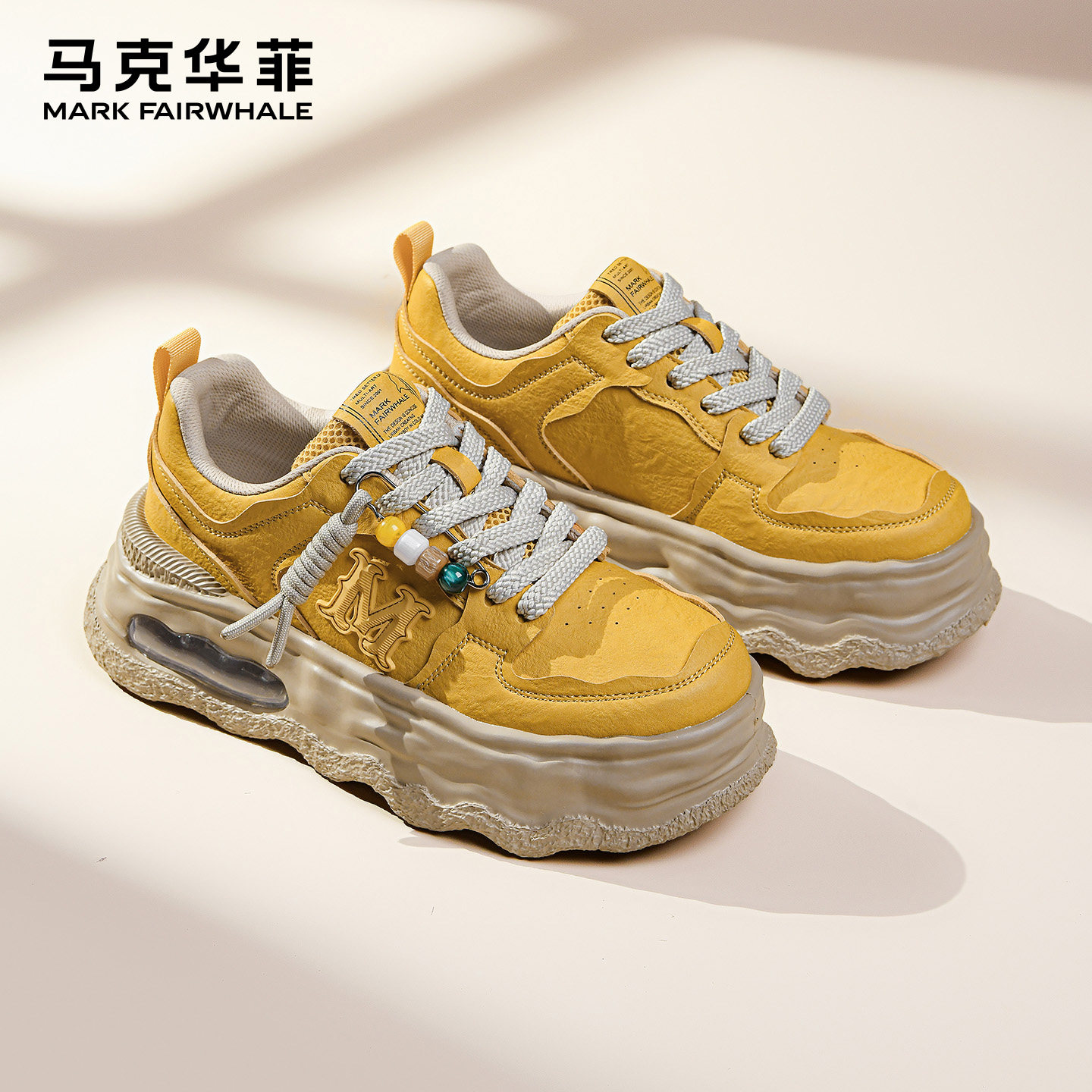 马克华菲男鞋2026新款春季休闲鞋男款鞋子百搭潮鞋男士增高板鞋男