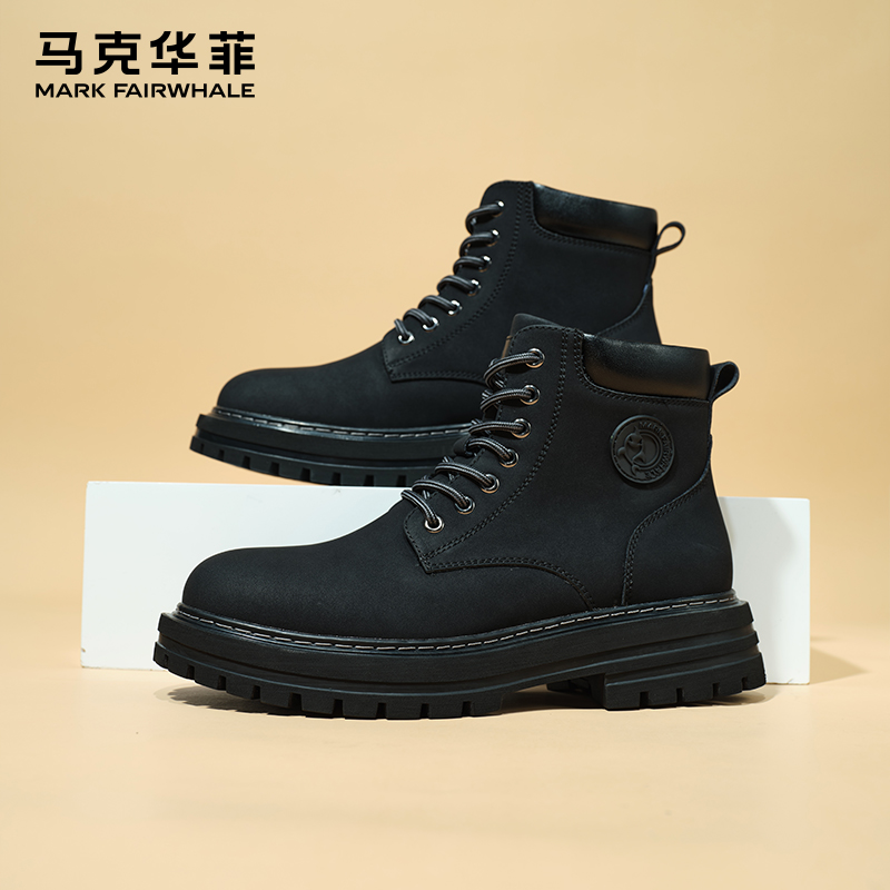 马克华菲百搭工装时尚马丁靴