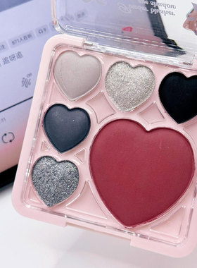 戈戈舞六色大爱心眼影盘烟熏玩妆蓝色红黑眼影腮红一体GOGO TALES