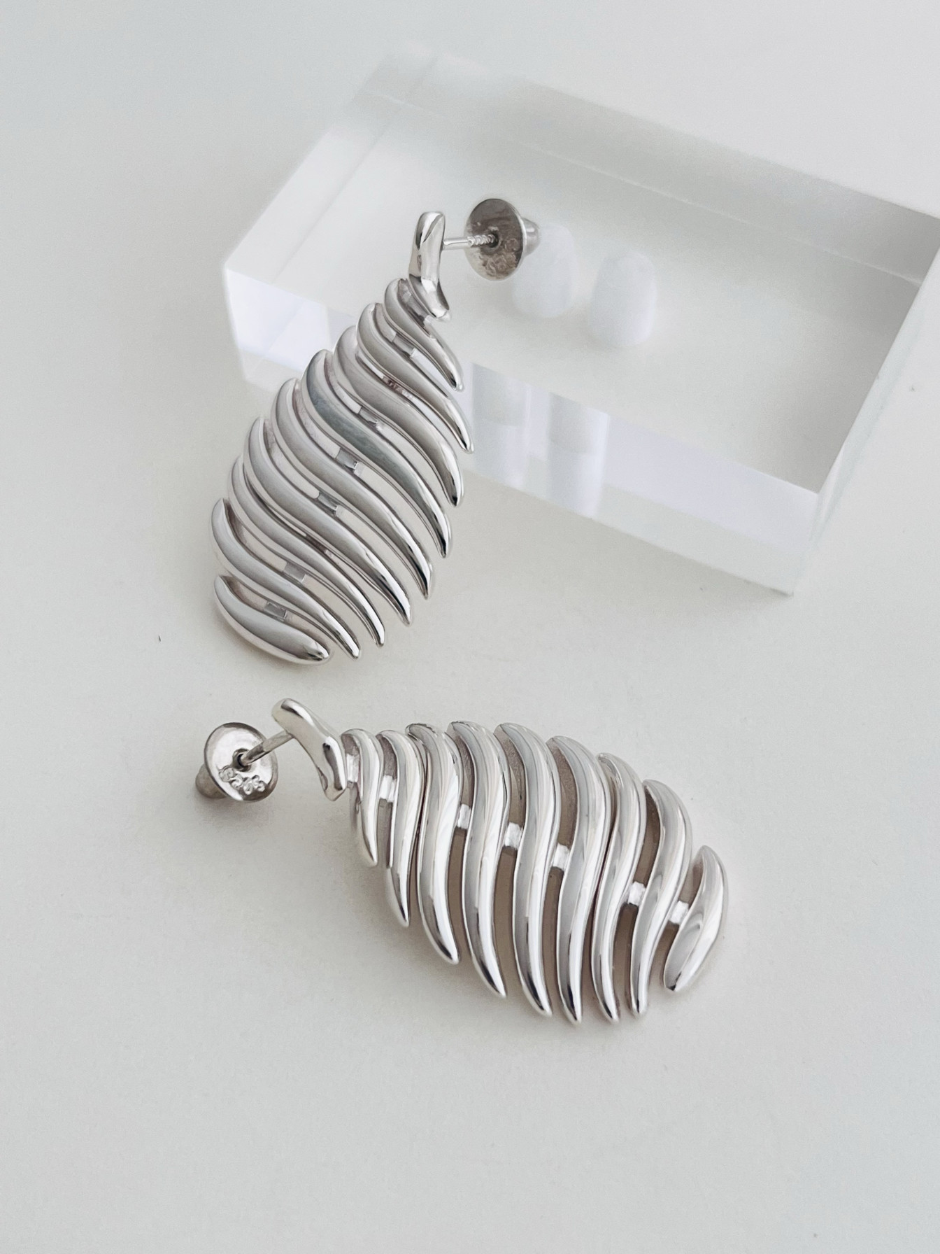 高定款设计师系列S925通体纯银高级感鱼骨耳钉耳坠女气质高档显瘦,饰品/流行首饰/时尚饰品新,银饰耳饰,淘宝优惠券,粉丝福利购,淘宝优惠卷