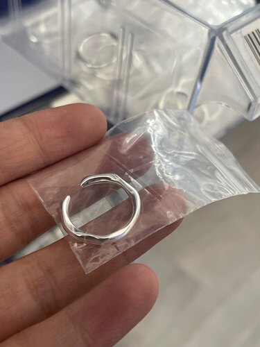 东大门S925通体纯银实心开口戒指百搭极简叠带戒指