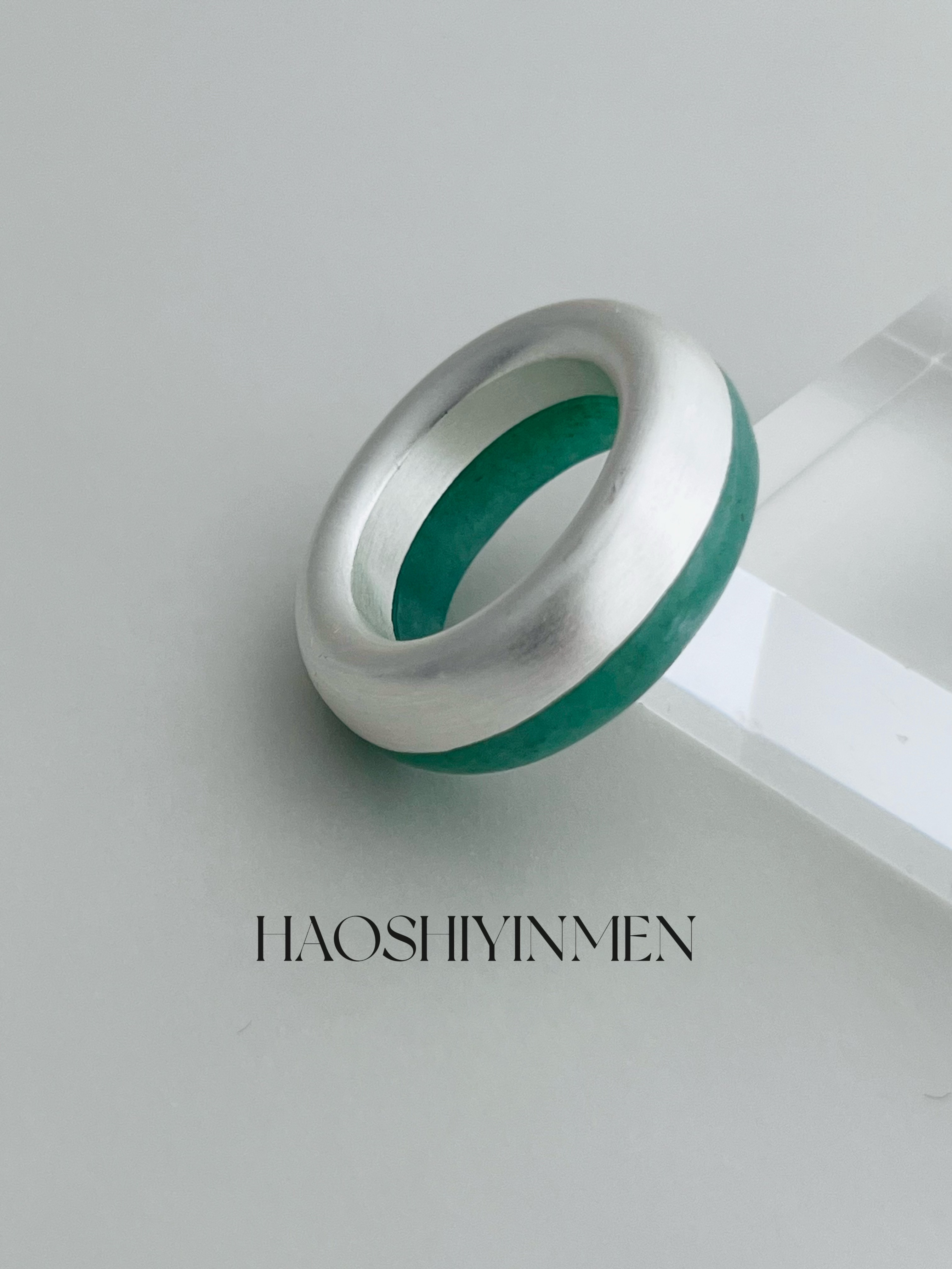 设计师款S925纯银手工实心东陵玉戒指小众设计感高级轻奢戒指