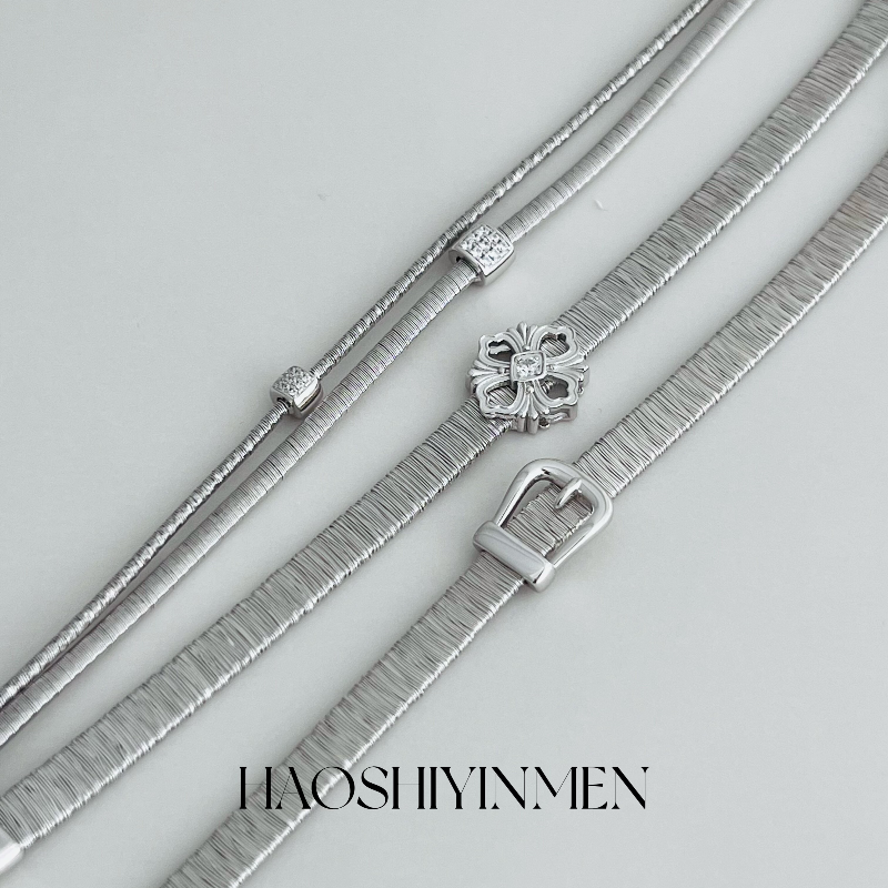设计师款S925纯银镀铑金意大利进口金丝缠绕手链小众高级感手链
