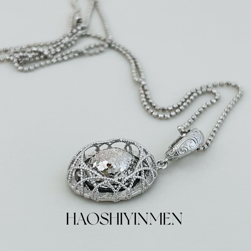 设计师款S925纯银手工碎碎冰编织镂空项链女小众设计感高级项链,饰品/流行首饰/时尚饰品新,银饰项链,淘宝优惠券,粉丝福利购,淘宝优惠卷