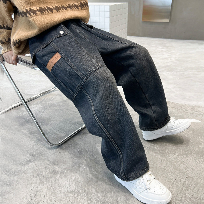 男童牛仔裤秋冬款童装2026新款儿童长裤中大童加绒裤子痞帅休闲裤,童装/婴儿装/亲子装,儿童牛仔裤,淘宝优惠券,粉丝福利购,淘宝优惠卷