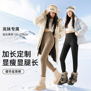 加厚保暖裤 高个子鲨鱼裤 高腰收腹女外穿瑜伽裤 打底裤 加长保暖冬季