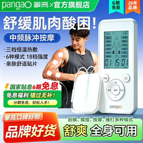 攀高PG-2616中低频脉冲电刺激按摩仪肌肉健身家用疏通经络按摩器