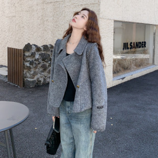 宽松型女外套p205 双面羊毛呢短款 2026早春主推新款 k328 现货