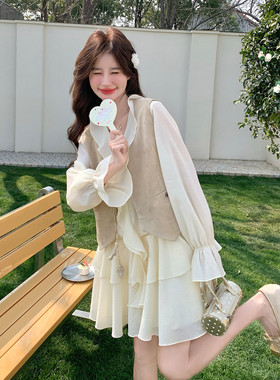 现货实体大爆款马甲连衣裙两件套1878-P185-K298