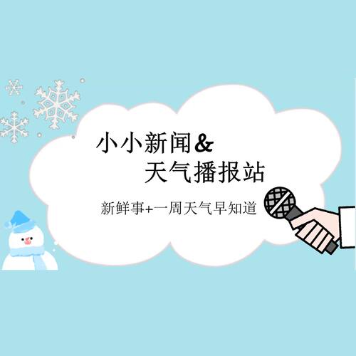 时势新闻一周播报PPT小学生演讲天气预报新鲜事可修改编辑8页静态