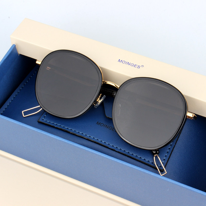 韩版新款偏光墨镜女网红明星同款全框 ollie太阳镜圆形潮流眼镜