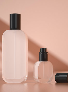 HOPECK黑盖蒙砂模制玻璃瓶面霜精华水膏霜眼霜按压乳液泵粉底液瓶