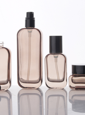 分装瓶HOPECK高端古龙透黑四方美容按压乳液精华面霜膏霜玻璃空瓶