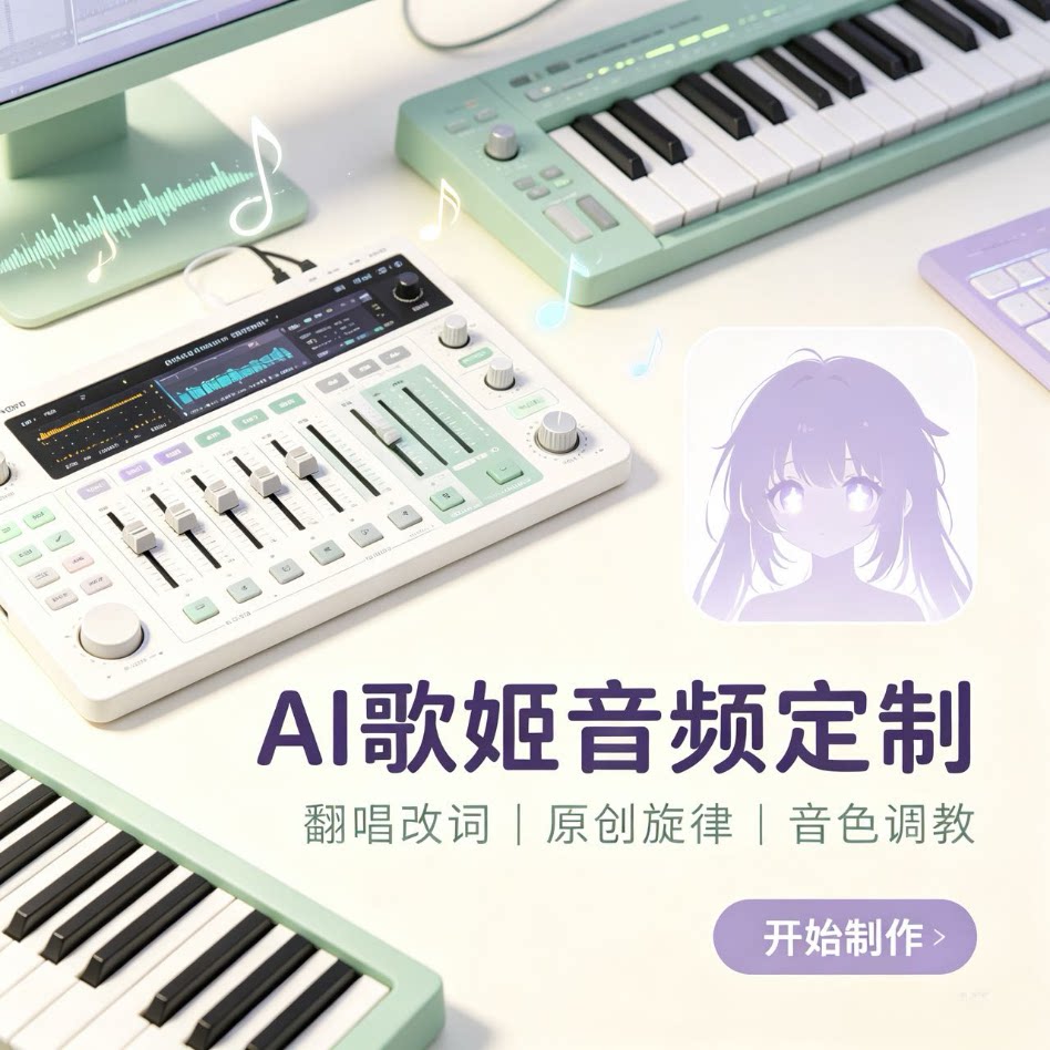AI歌姬代唱翻唱改词音色建模制软音源