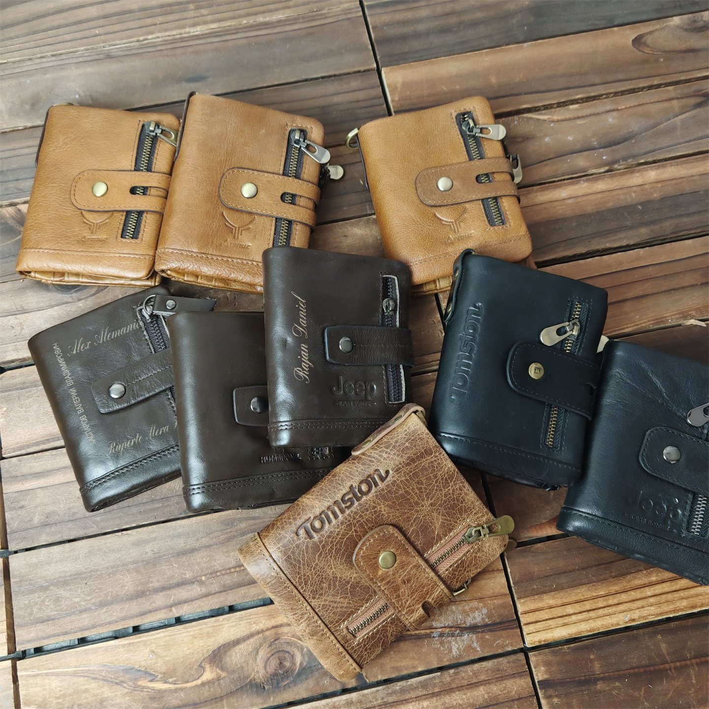 库存尾货瑕疵男士真皮竖款钱包清仓油蜡头层牛皮短款钱夹纯皮