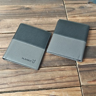 品牌专柜库存男士真皮短款钱包外贸原单头层牛皮横款钱夹票夹清仓