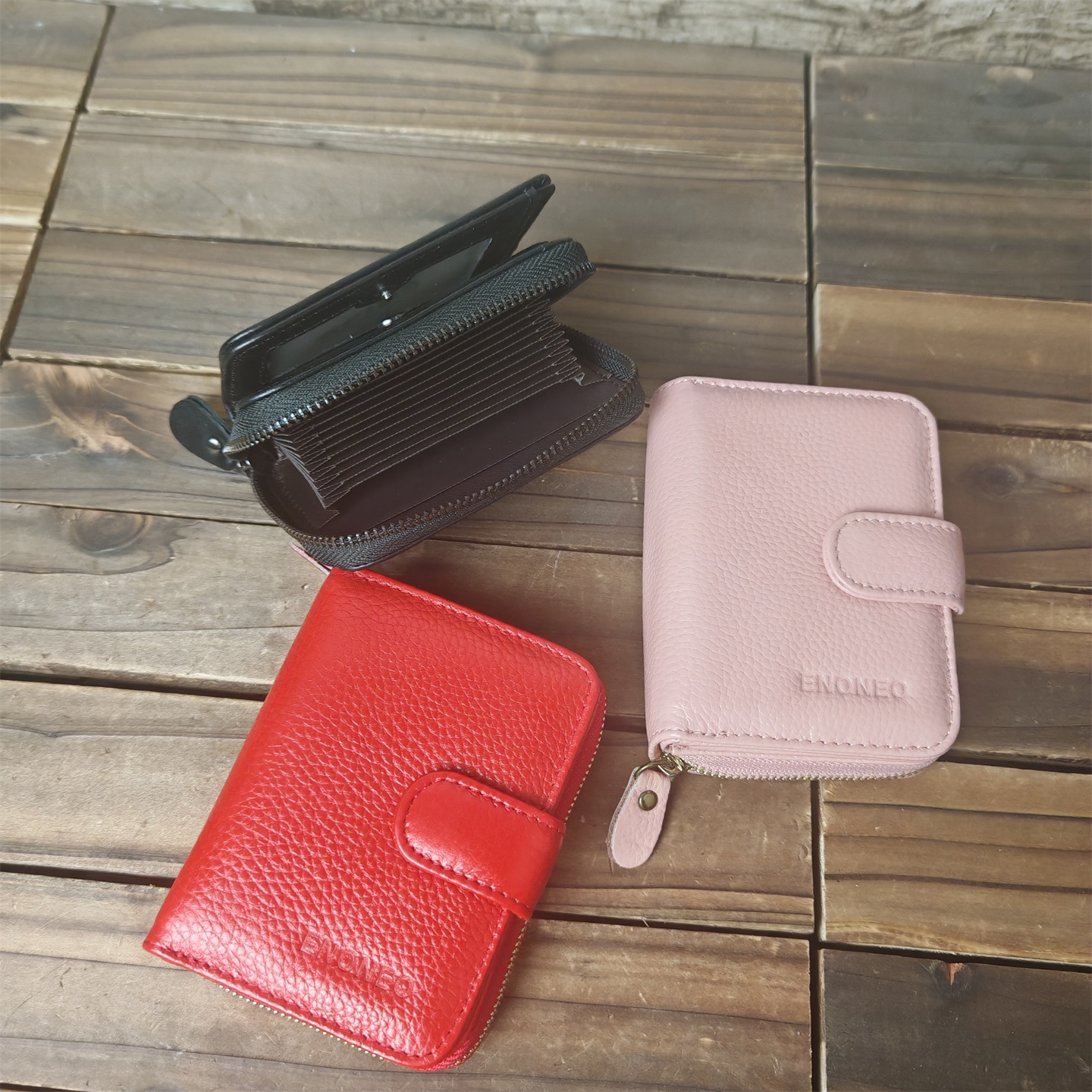 男士头层牛皮风琴卡包防盗女士卡夹真皮卡片包多功能拉链小钱包