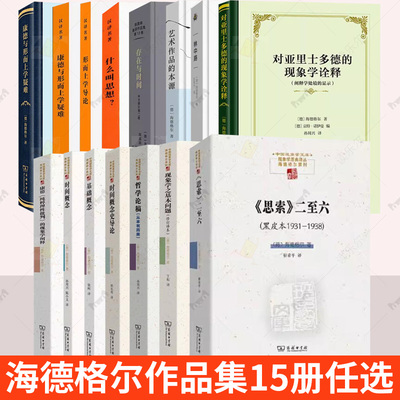 海德格尔作品集15册时间概念史导论哲学论稿:从本有而来艺术作品的本源康德与形而上学疑难存在与时间对亚里士多德的现象学诠释