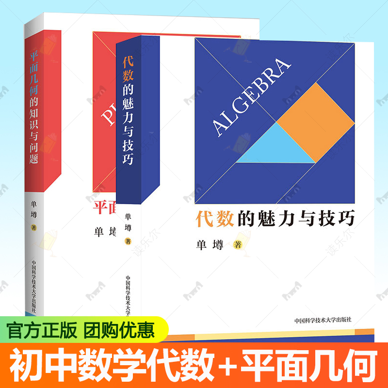 中科大初中数学代数的魅力与技巧+平面几何的知识与问题 单墫 初一初二初三初中数学解题规律方法与技巧789年级2021中考数学 刷题