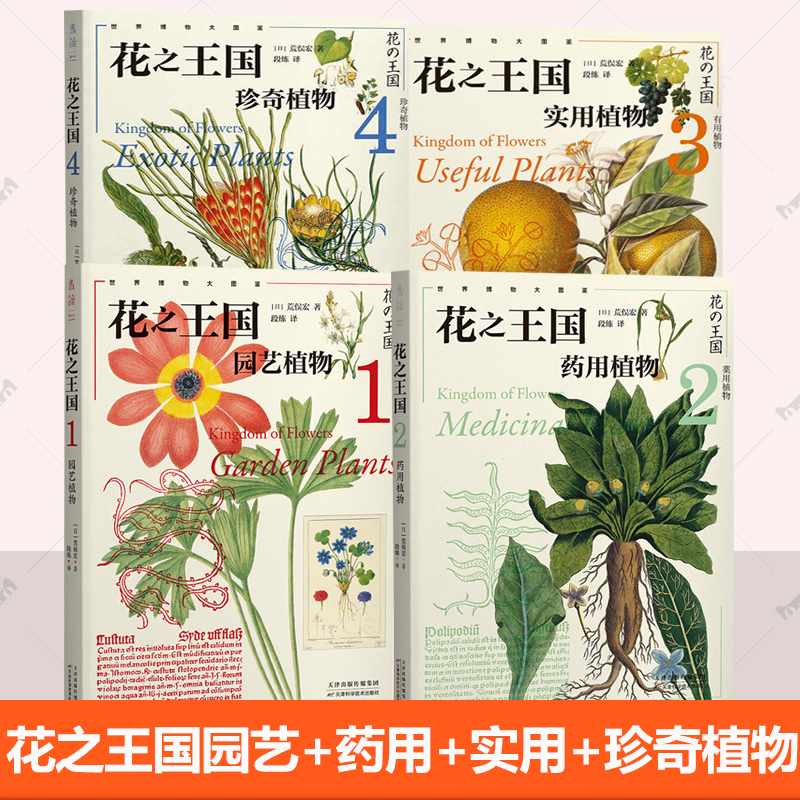 任选 花之王国 1234 园艺植物药用植物实用植物珍奇植物 给每个自然爱好者的植物书籍 全彩手绘植物画 从形态结构到栽培历史