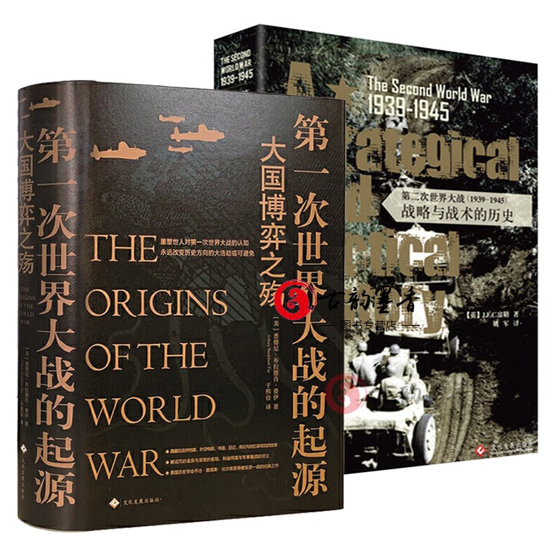 正版包邮 2册 第一次世界大战的起源+第二次世界大战1939-1945 战略与战术的历史 JFC富勒 历史知识读物 世界史书籍 文化发展