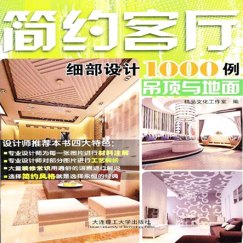 简约客厅细部设计1000例:吊顶与地面 精品文化工作室 住宅客厅室内装饰设计细部设计图   家居设计实例书籍正版