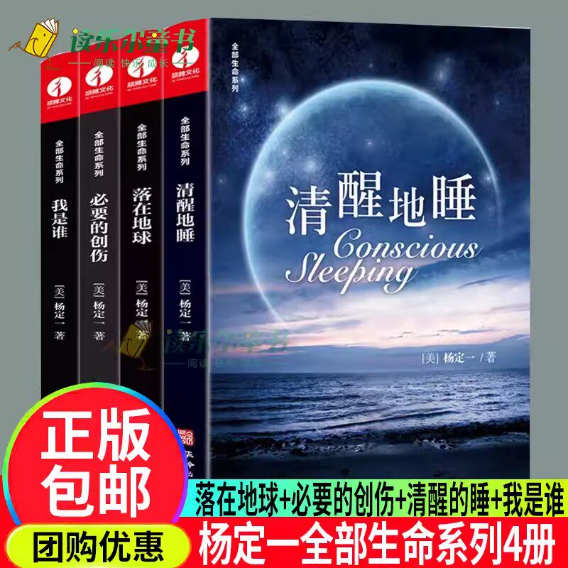 杨定一的书系列4册 我是谁+清醒地睡+落在地球+必要的创伤全部生命系列简体中文版全部的你丰盛好睡静坐心理学 颉腾文化书籍xj