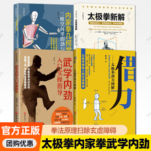 功夫探索丛书4册 借力:太极拳劲力图解+武学内劲入门实操指导+内家拳几何学+太极拳新解 从物理学角度解读太极拳原理入门教程书籍