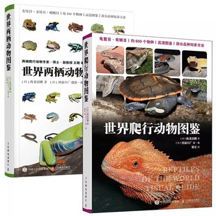 正版包邮 全2册 世界爬行动物图鉴+世界两栖动物图鉴 高清图鉴 全彩印刷 爬行动物鉴赏饲养指南近300个物种的图文资料科普书籍