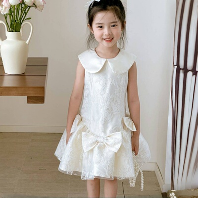 女童公主裙25新款轻奢蝴蝶结礼服
