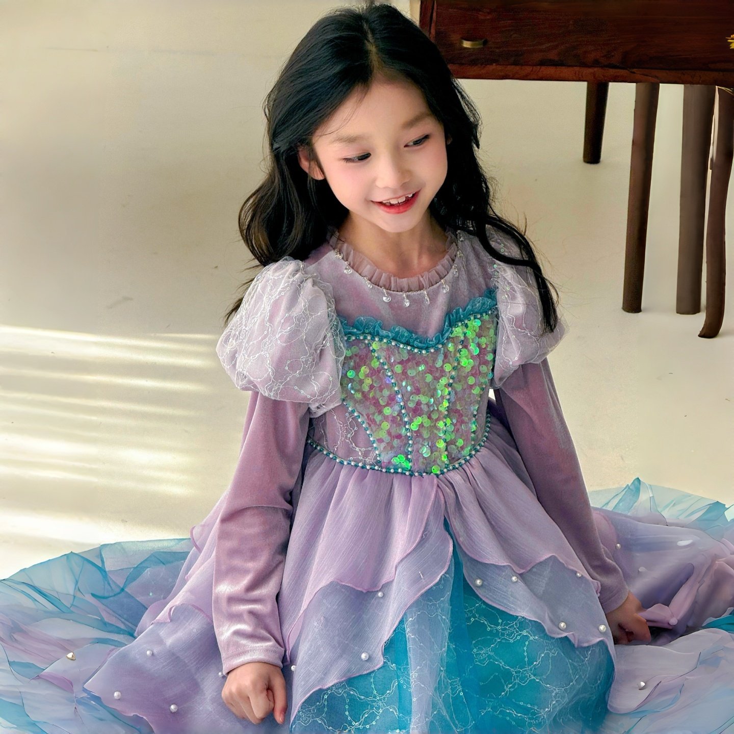 原创2026新款春秋美人鱼公主裙女童丝绒连衣裙巨好看儿童生日礼服,童装/婴儿装/亲子装,连衣裙,淘宝优惠券,粉丝福利购,淘宝优惠卷