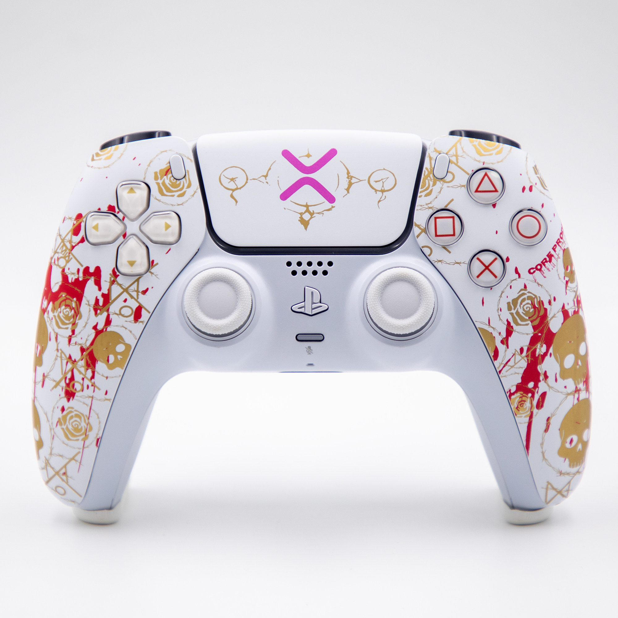 PS5手柄tmr电磁摇杆骷髅头主题游戏ds5二手原装DIY改装手柄换壳