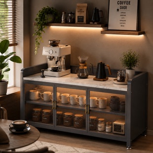 厨房置物架落地岩板多层餐边收纳柜多功能工作台靠墙一体储物橱柜