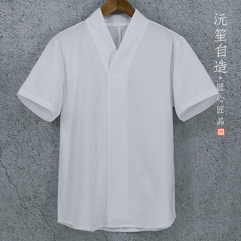 Original summer Chinese style Hanfu T-shirt Easy Flax T-shirt Youth Retro Cotton and hemp leisure time jacketin the Men's clothing, T-shirt  category - from Buy2taobao.com to provide professional Taobao agent buy service