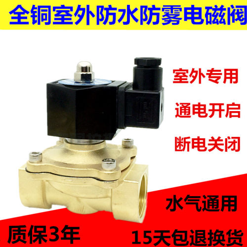 室外防水电磁阀水阀2W160-15气阀1寸4分6分太阳能电磁阀220V 24V