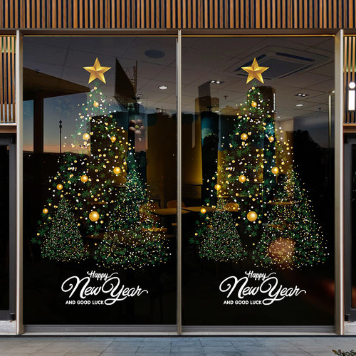 圣诞节装饰品静电玻璃门贴纸装扮