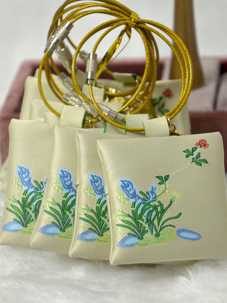 자금성 TAOBAO 문화와 창조적 인 12 꽃 신 고대 스타일 향 주머니 향 주머니 옷장 키 체인 펜던트 여성을위한 생일 선물