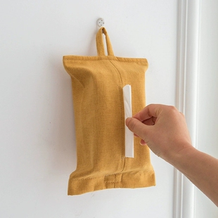 新款纸巾套挂绳布艺纸巾盒简约ins风客厅家用桌面车载抽纸袋挂式