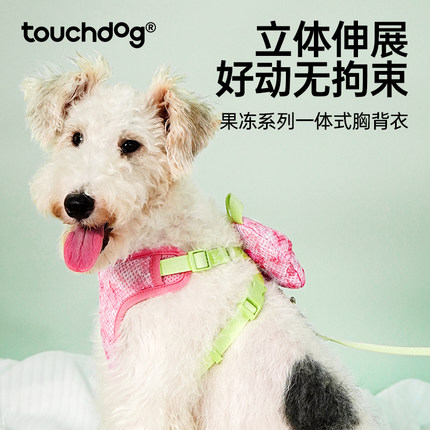 Touchdog它它狗狗专用胸背带牵引绳外出中小型犬比熊背心式溜狗绳