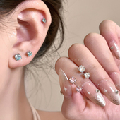 医用钛钢爆闪锆石耳骨钉女小巧精致睡觉免摘耳环2025新款 简约耳饰