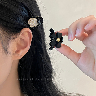 山茶花蝴蝶结小号抓夹发夹女侧边刘海公主头夹子半扎发小香风发饰