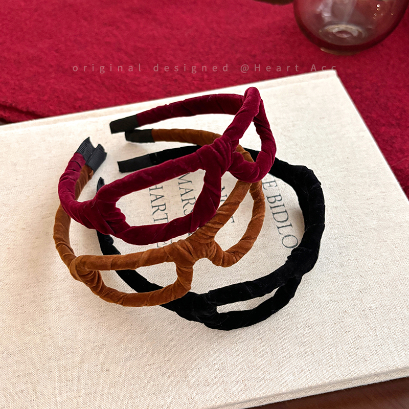 植绒眼镜框发箍女高颅顶外出百搭时尚头箍小众高级感洗脸压发发饰