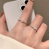 蝴蝶锆石开口戒指女2025新款 冷淡风食指戒轻奢小众设计高级感指环